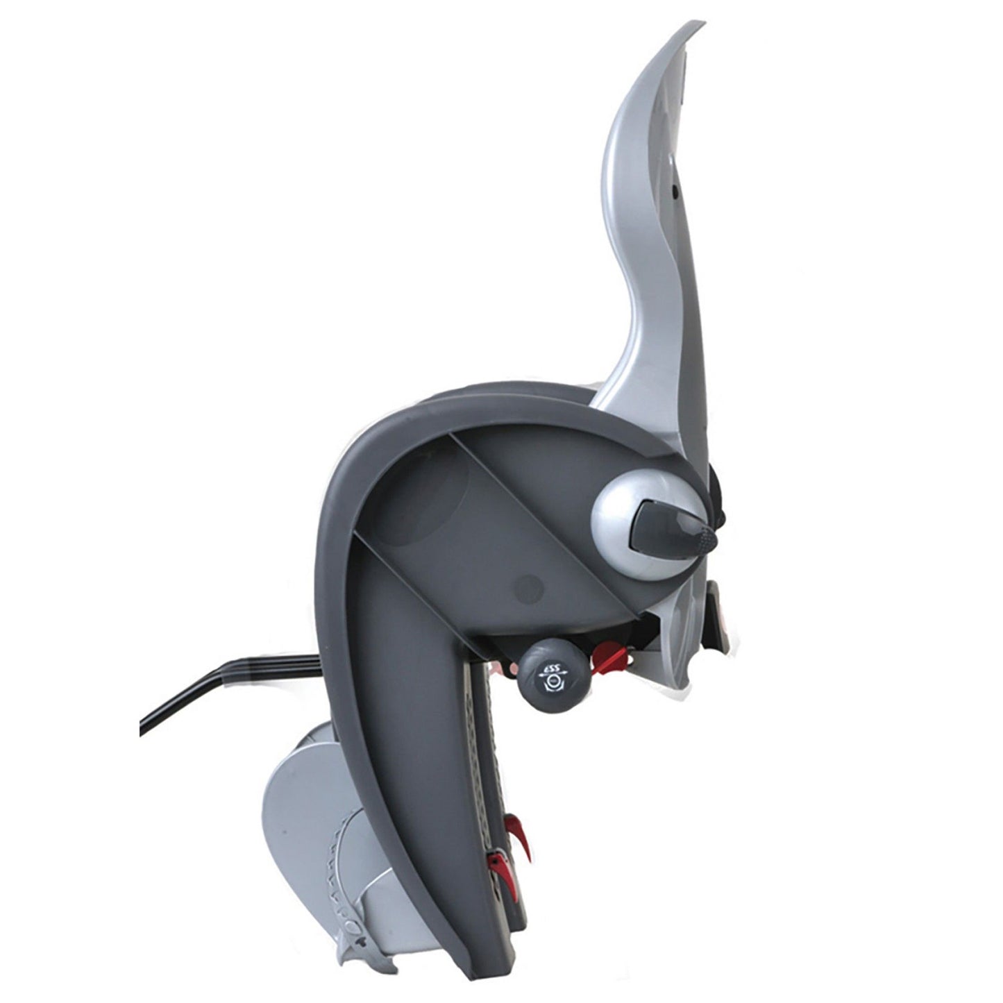Polisport BABY SEAT - Polisport Wallaby, Deluxe, Q/R, 5 Point Adjustable Safety Harness, Easy Assemble, GREY/SILVER