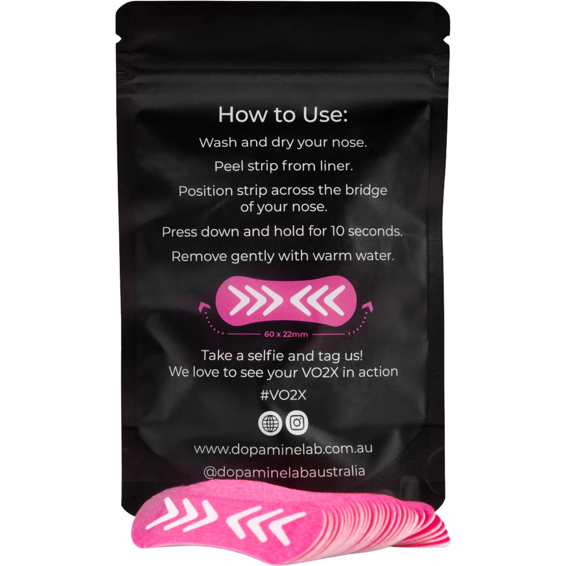 Dopamine Lab - VO2X Nasal Strips 30 Pack (Pink)
