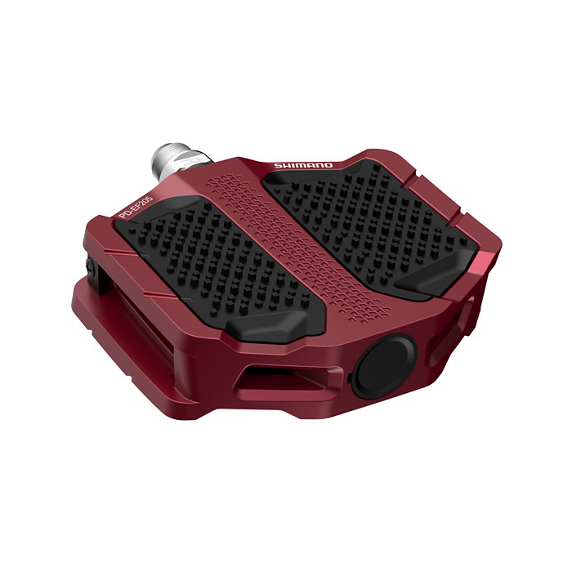 Shimano - PD-EF205 FLAT PLATFORM PEDALS RED E-BIKE/TREKKING/URBAN w/RESIN PLATE